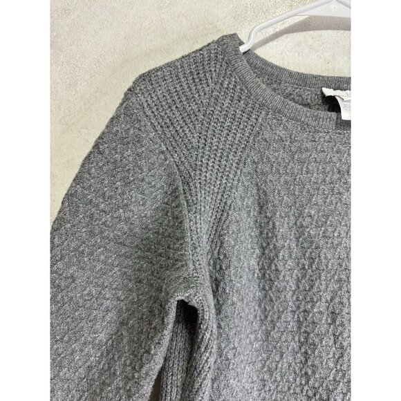 J. JILL Gray Long Sleeve Round Neck Pullover Sweater Side Buttons Capsule SMALL - Picture 6 of 9